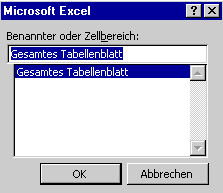 Fenster: Microsoft Excel